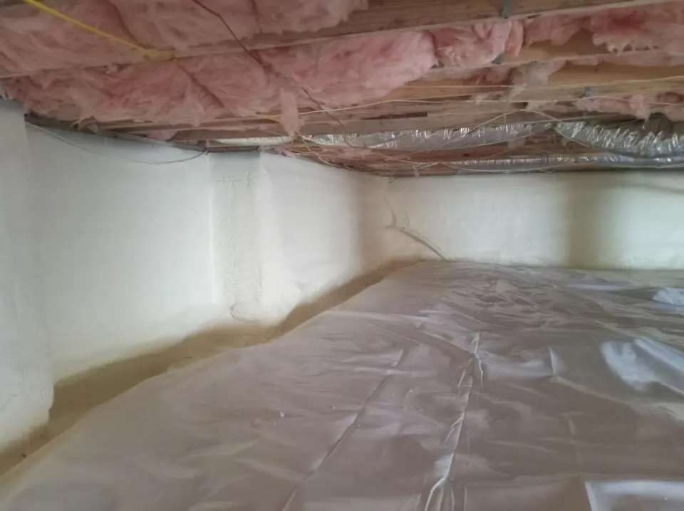 Crawl space encapsulation with closed-cell spray foam for Attic Insulation in St. Ann